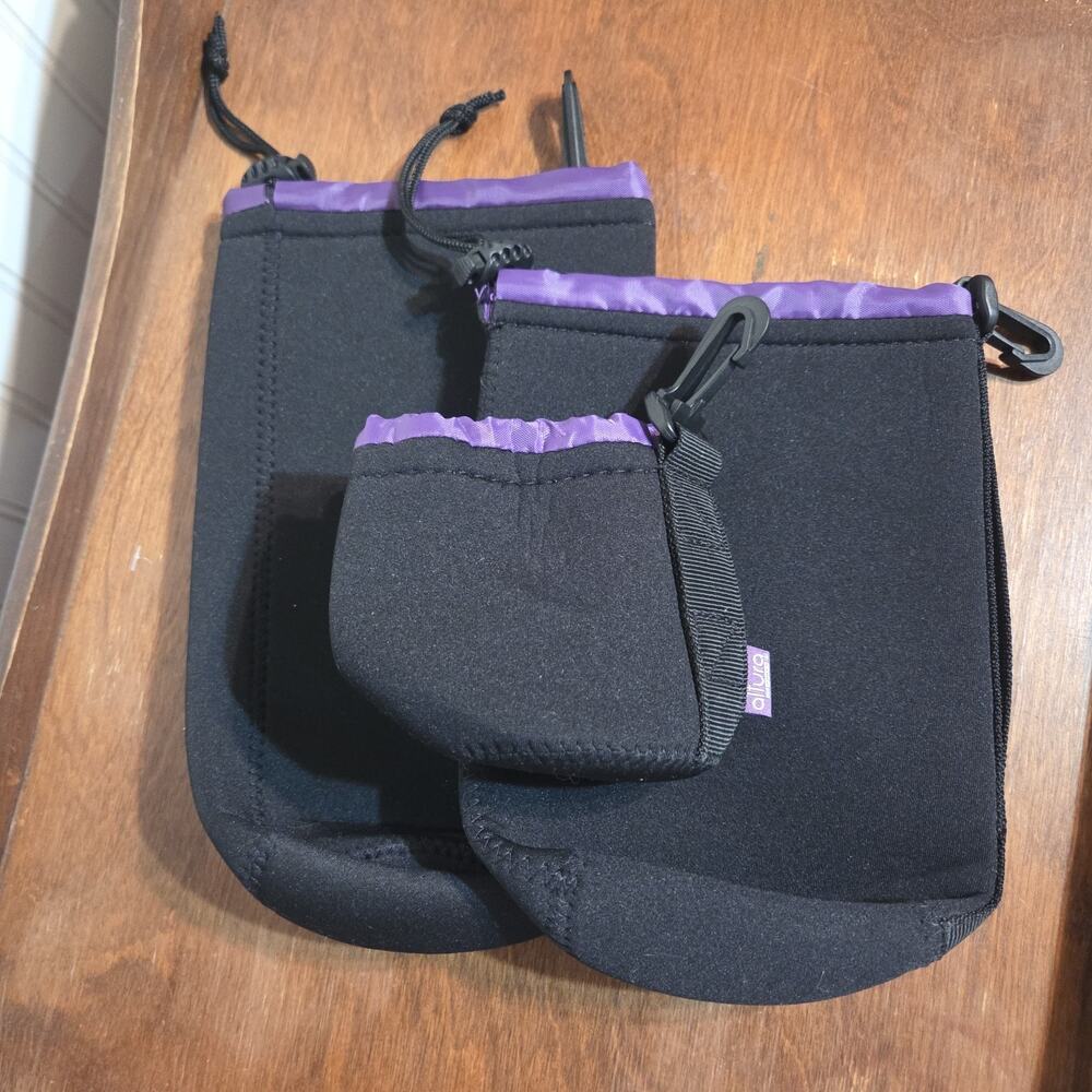 Altura Neoprene Padded Camera Lens Case-set of three - S, L, XL, velvet lined